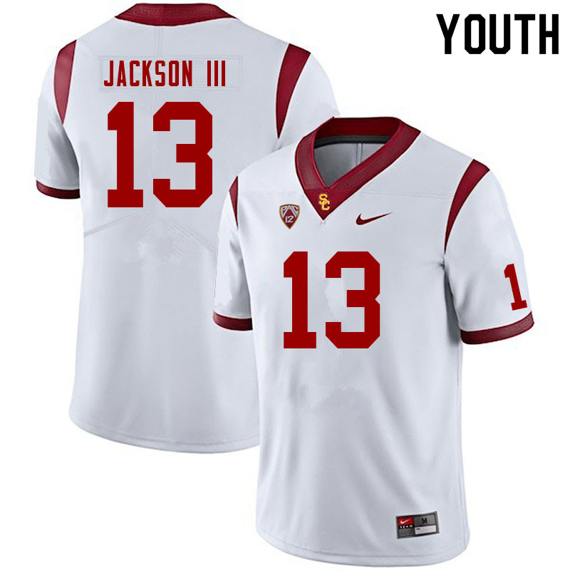 Youth #13 Michael Jackson III USC Trojans College Football Jerseys Sale-White - Click Image to Close